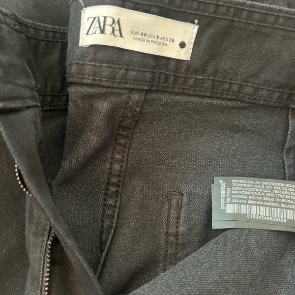 Zara The Marine Straight Black Wide Leg Pants Size Women's 8 - Picture 3 of 3